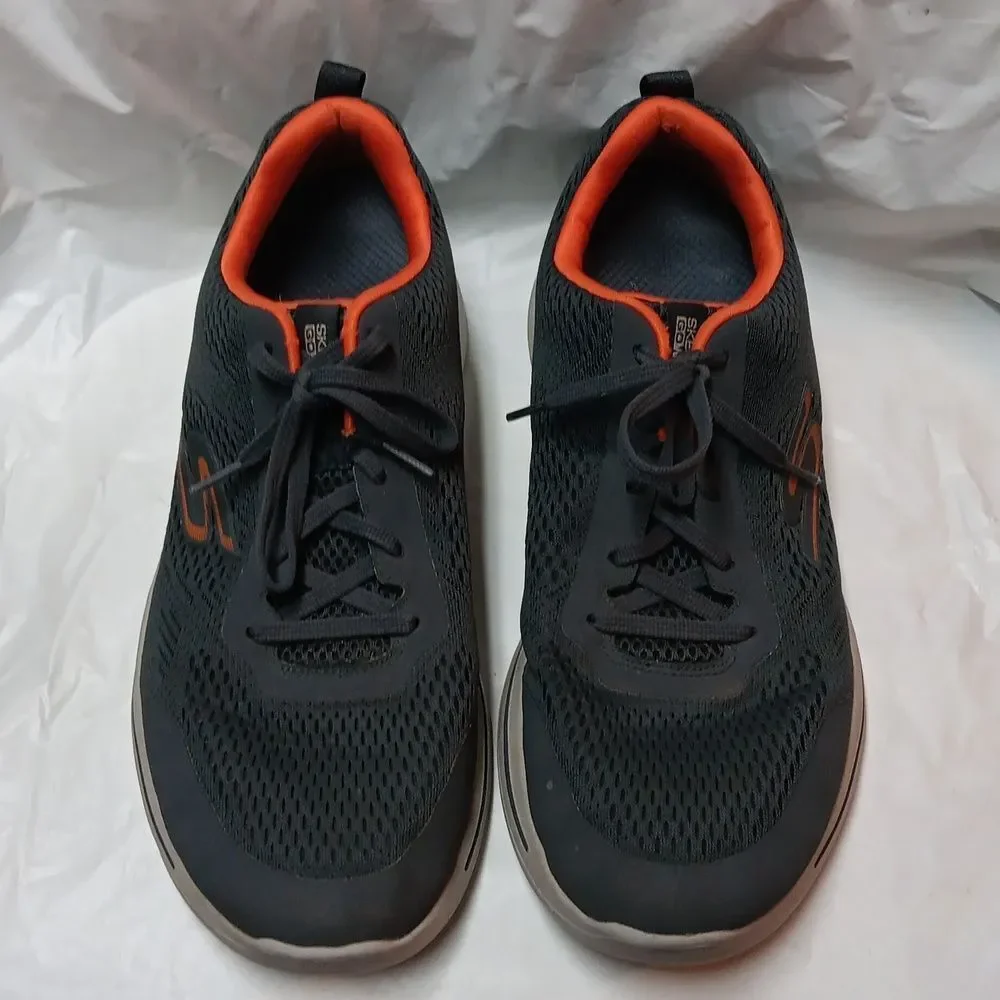 Skechers Men's Arch Fit Grey and Orange Shoes Size 12